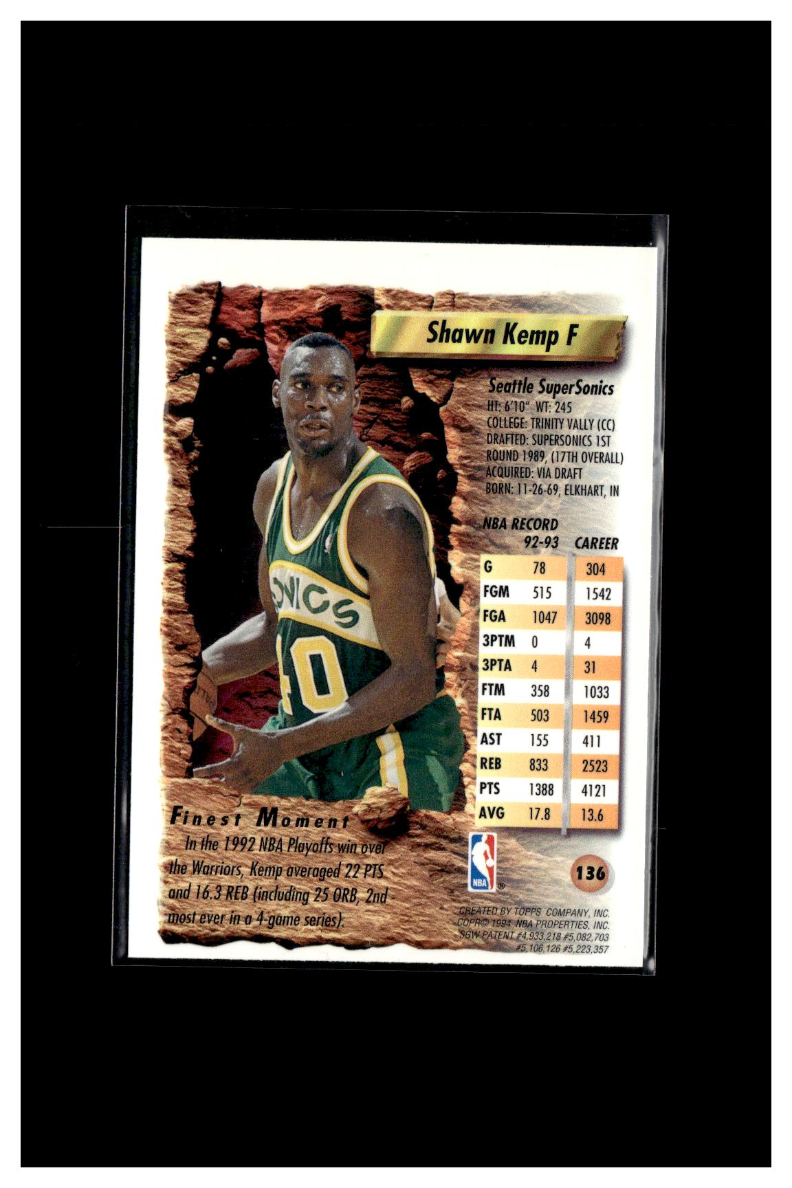 1993-94 Finest #136 Shawn Kemp