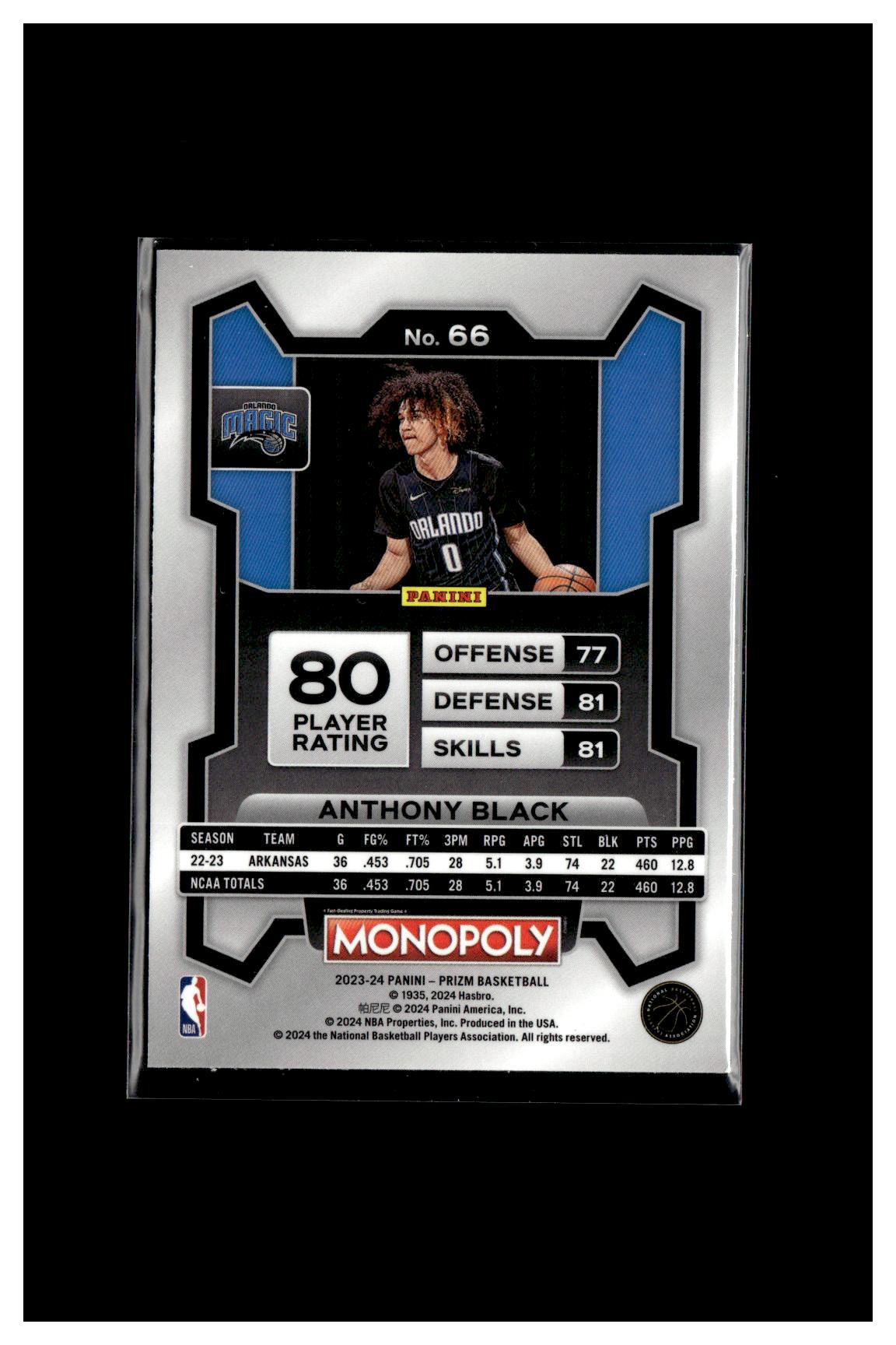 2023-24 Panini Prizm Monopoly #66 Anthony Black