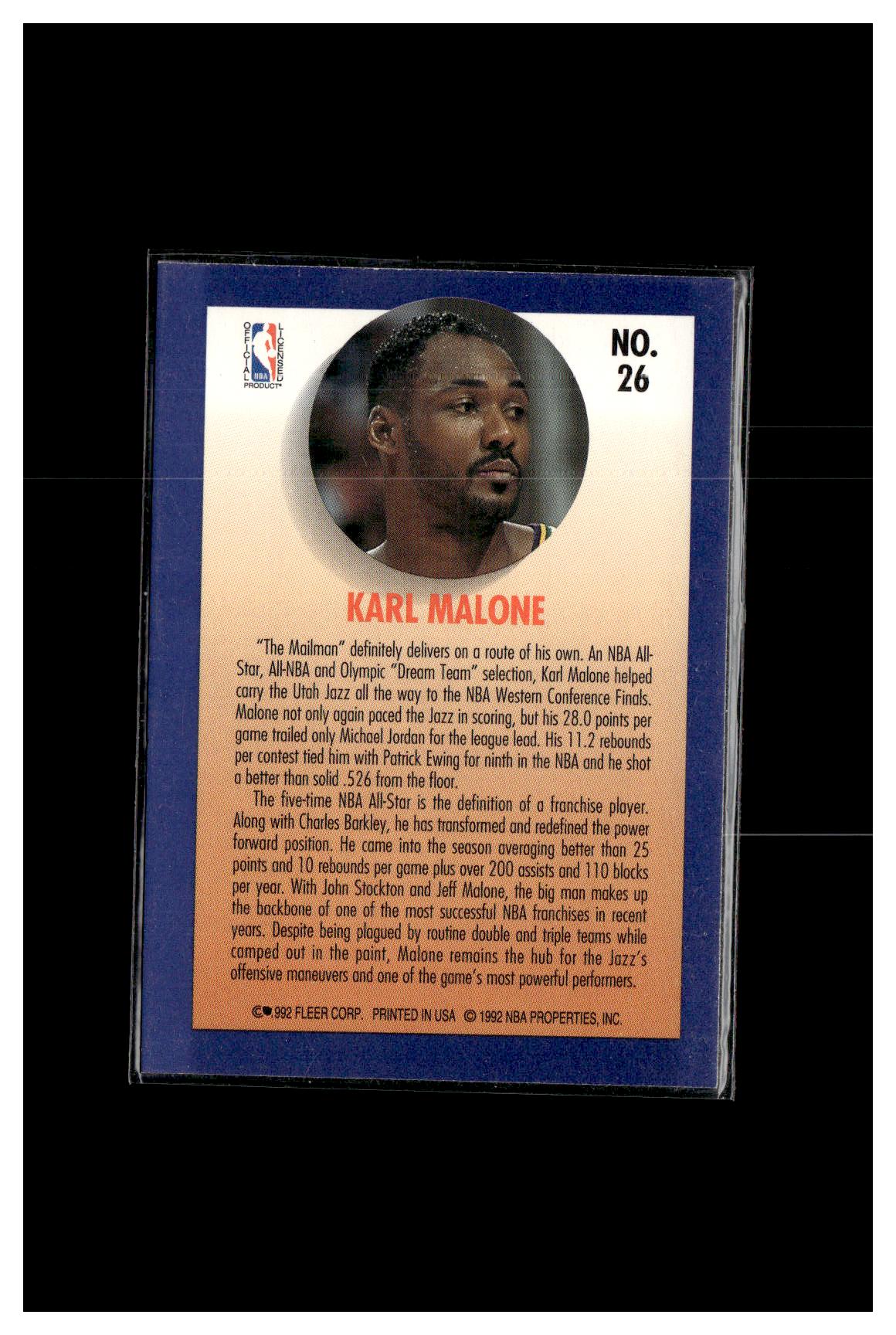 1992-93 Fleer #26 Karl Malone Team Leaders