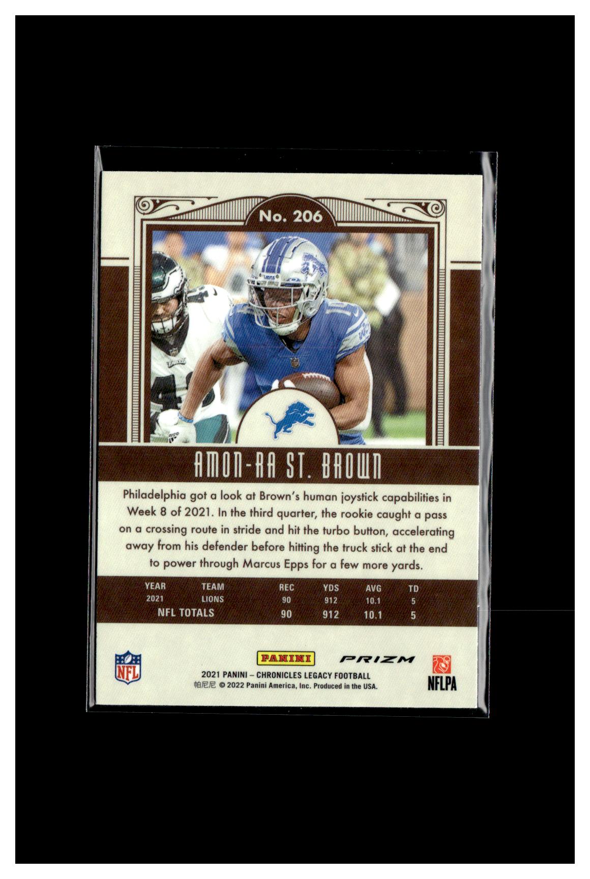 2021 Panini Chronicles #206 Amon-Ra St. Brown Legacy Update Rookies Silver