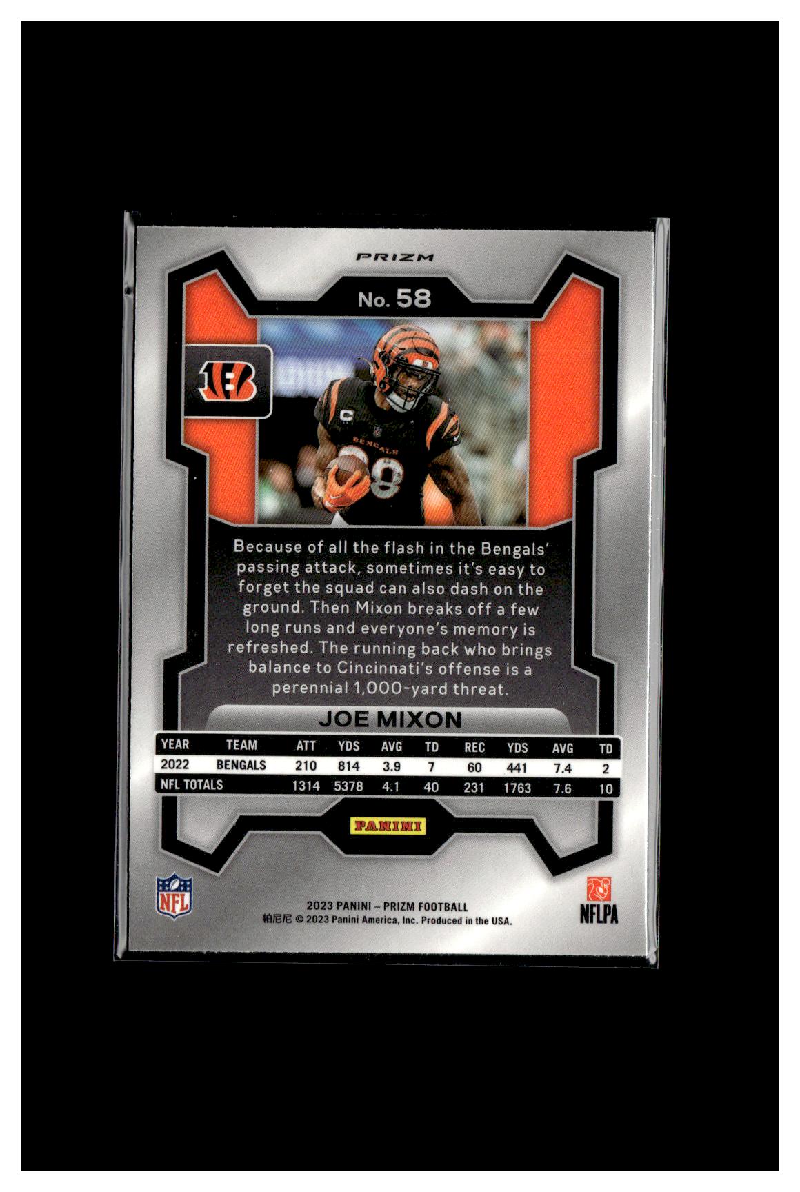 2023 Panini Prizm #58 Joe Mixon Orange Ice