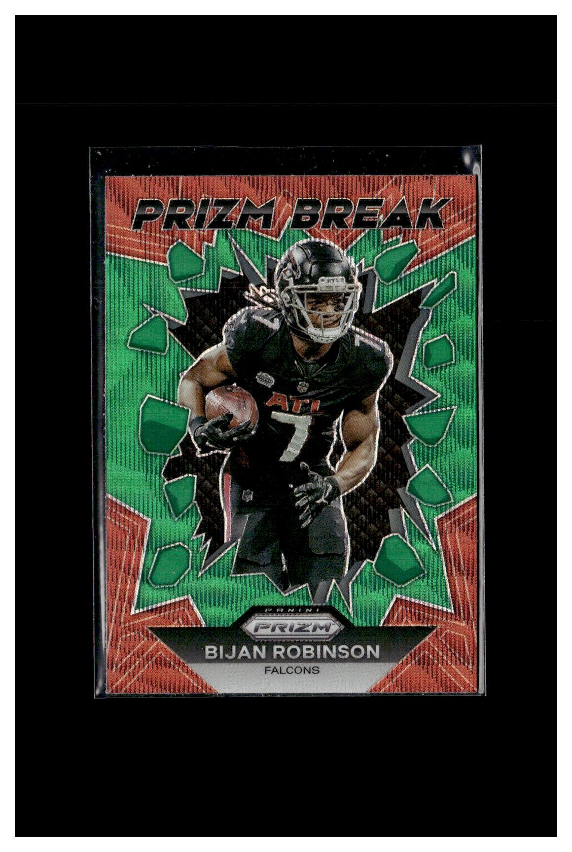 2023 Panini Prizm #PB-8 Bijan Robinson Prizm Break Prizms Green Wave