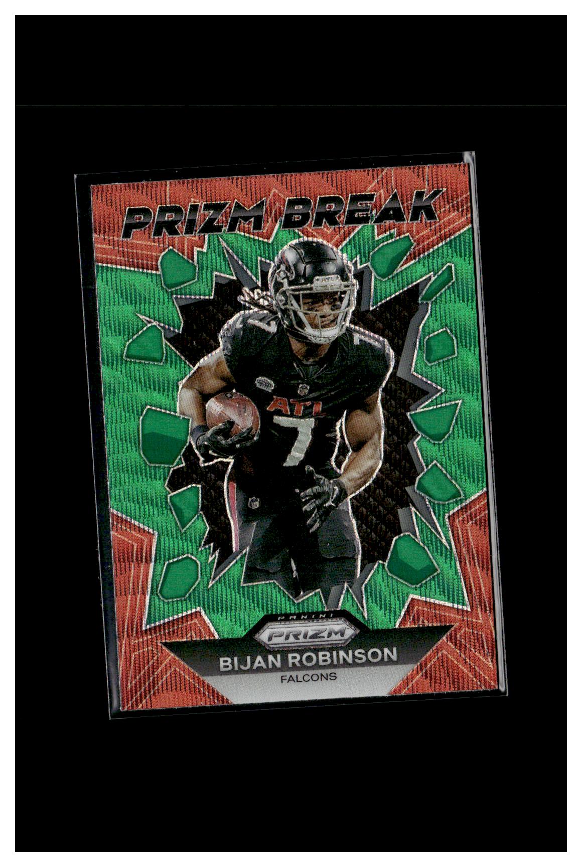 2023 Panini Prizm #PB-8 Bijan Robinson Prizm Break Prizms Green Wave 2