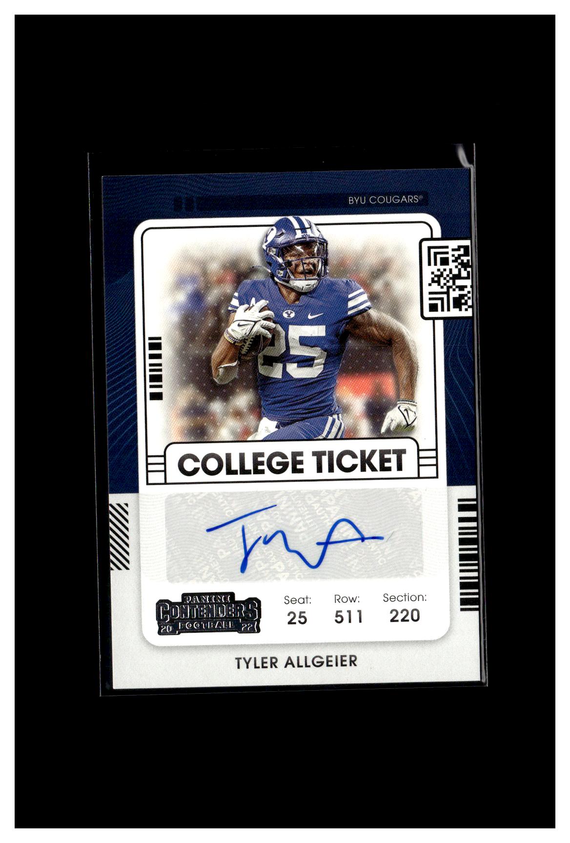 2022 Draft Picks Tyler Allgeier Contenders College Ticket Autograph