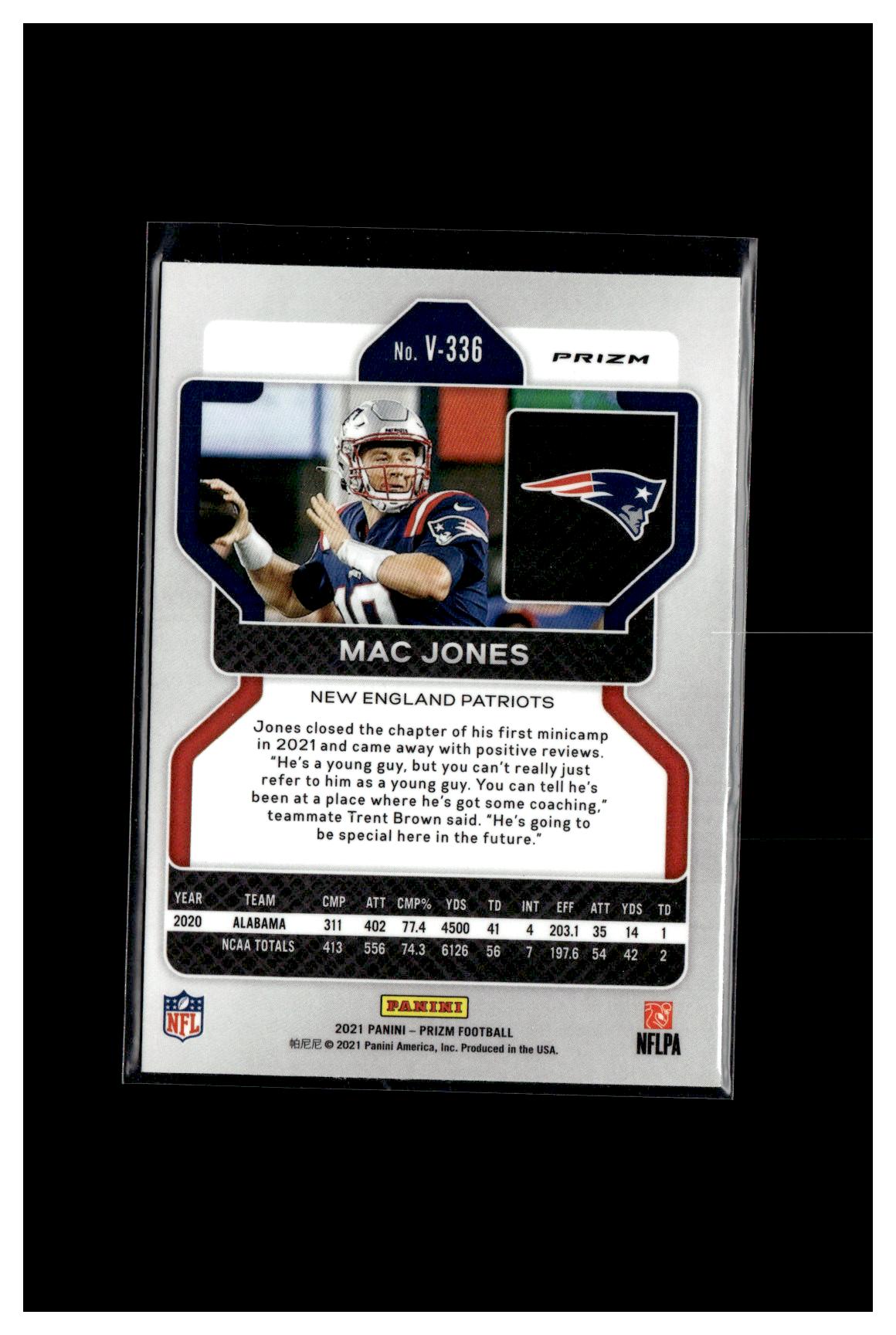 2021 Panini Prizm #V-336 Mac Jones Rookie Variations Prizm Silver