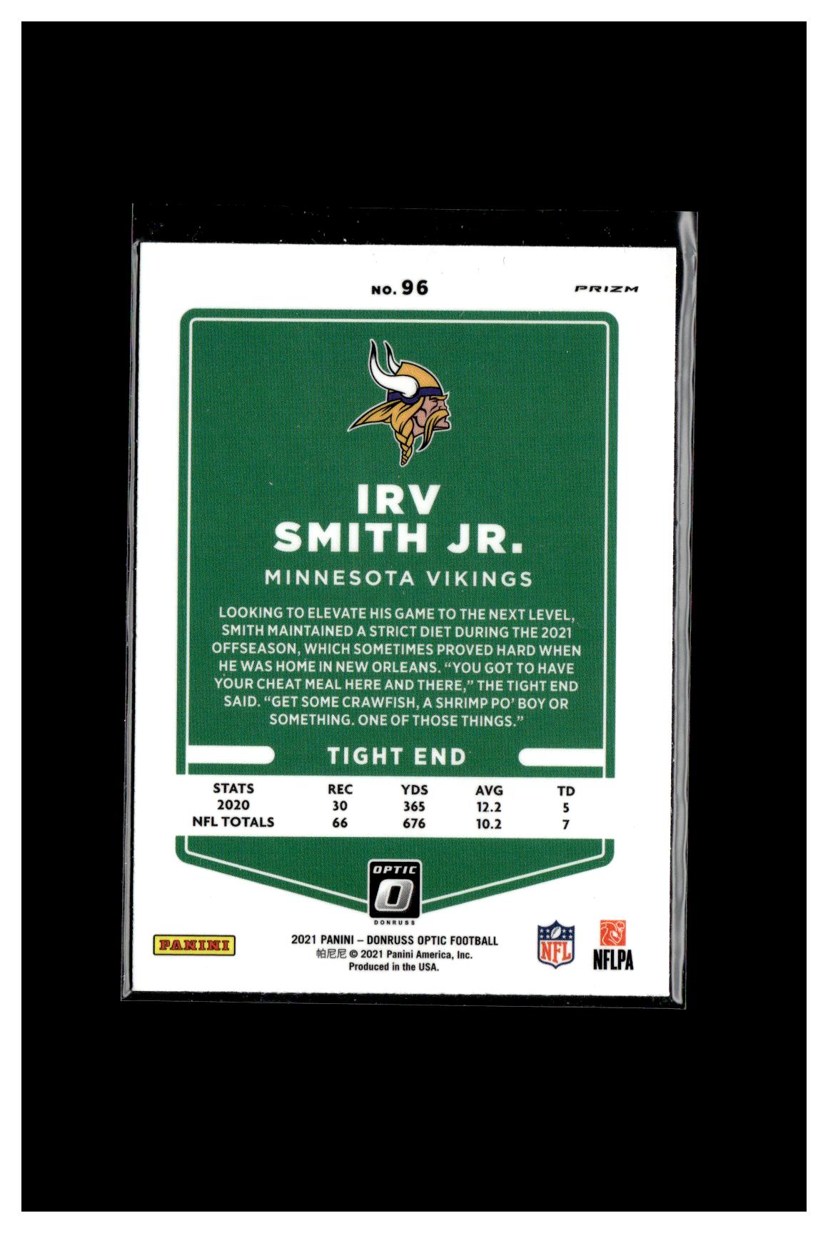 2021 Donruss Optic #96 Irv Smith Jr. Stars