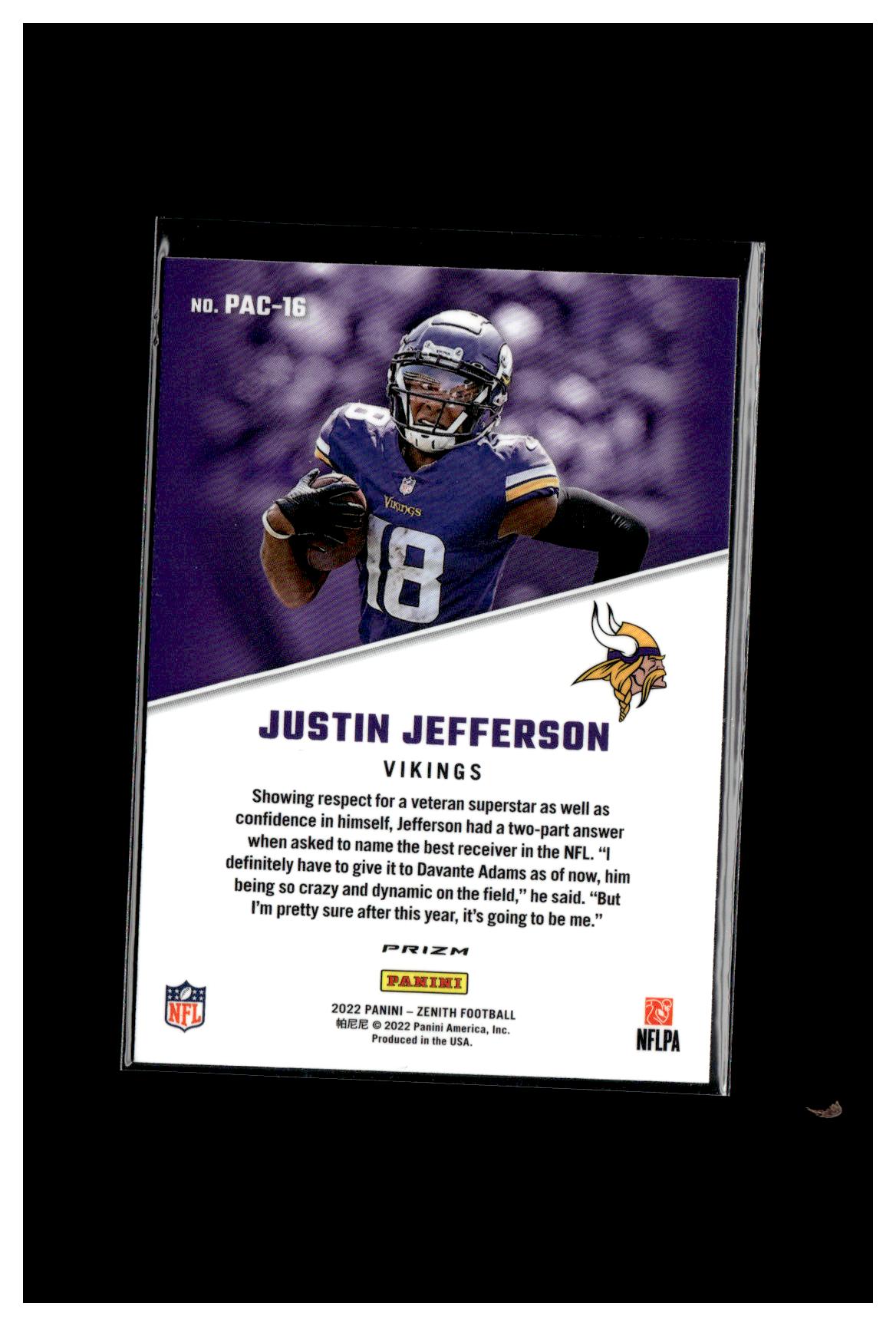 2022 Zenith #PAC-16 Justin Jefferson 1992 Pacific