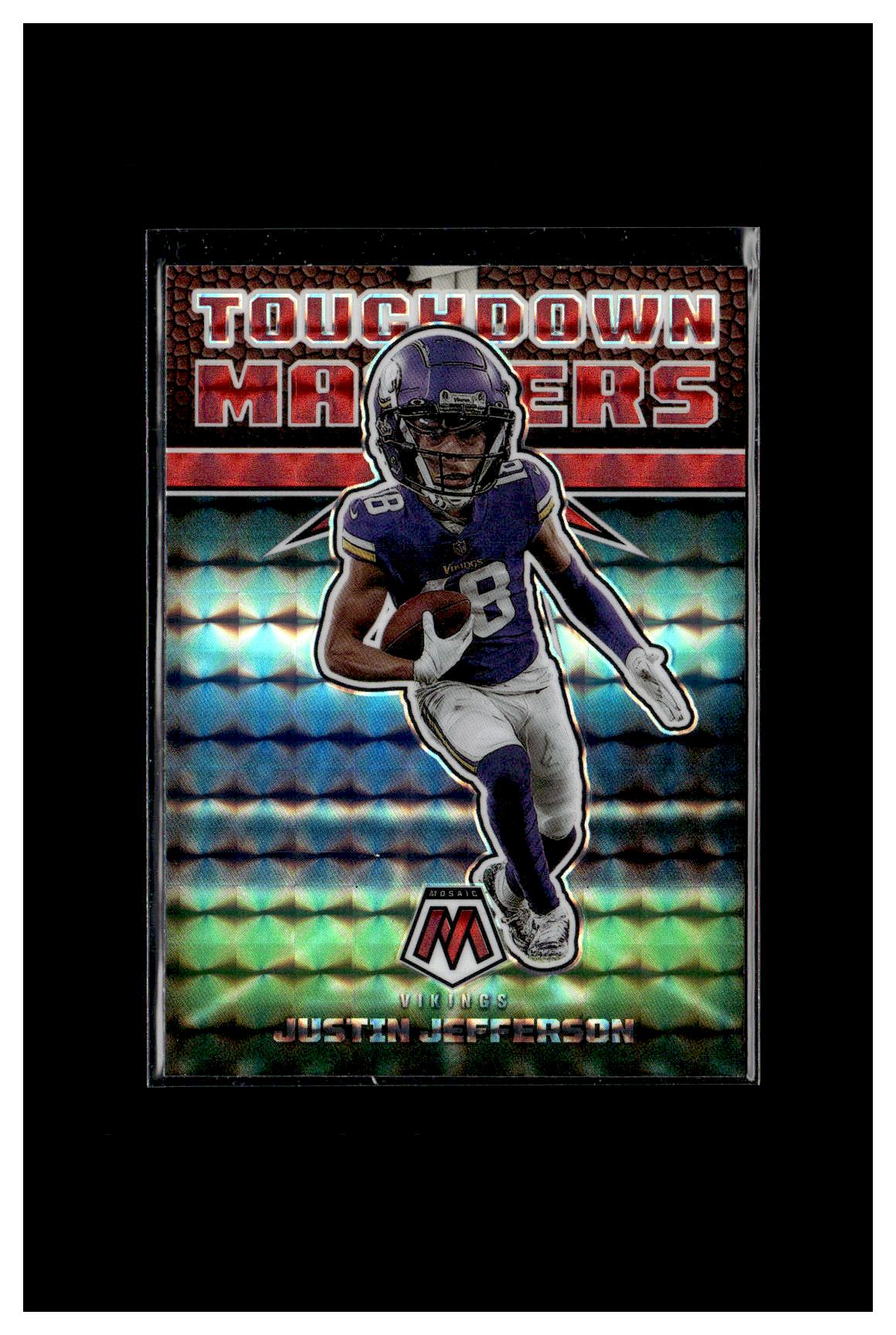 2022 Panini Mosaic #TD-18 Justin Jefferson Touchdown Masters Mosaic Red