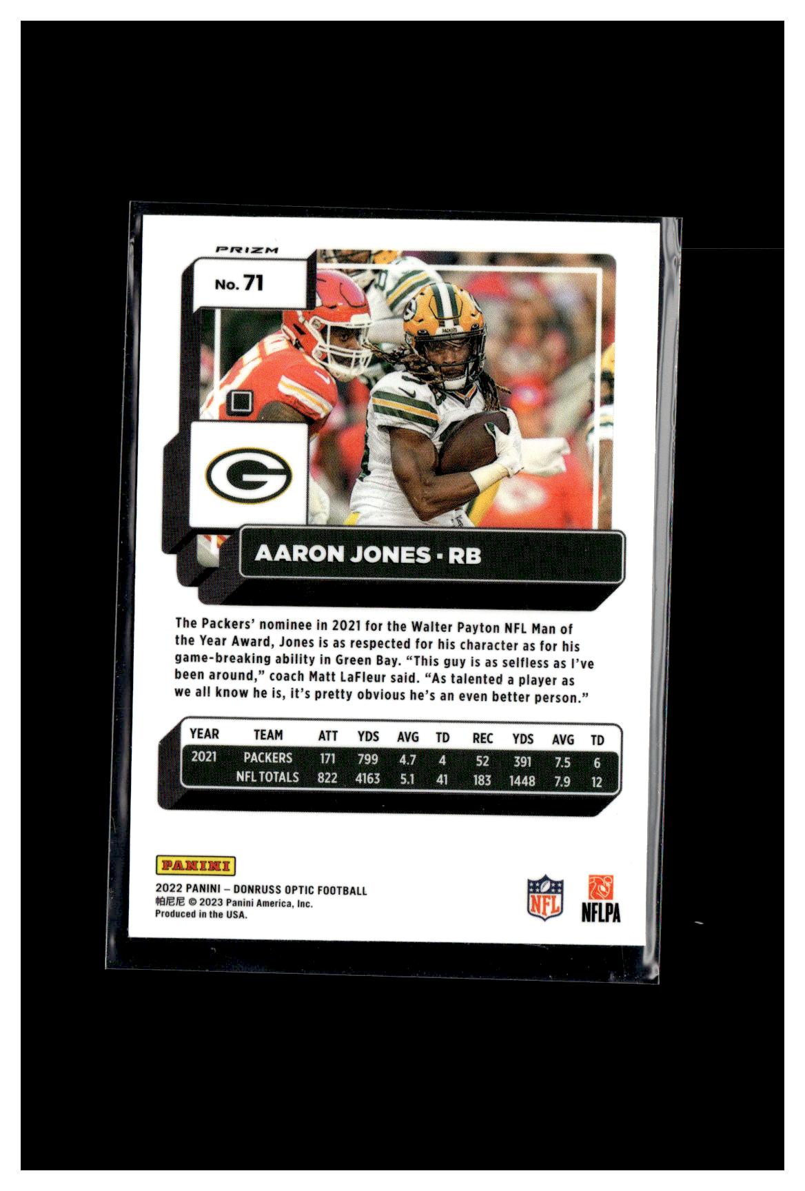 2022 Donruss Optic #71 Aaron Jones Stars