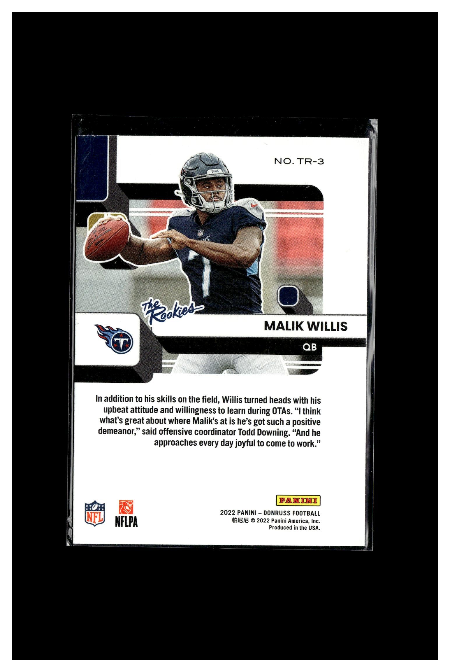 2022 Donruss Optic #TR-2 Malik Willis The Rookies