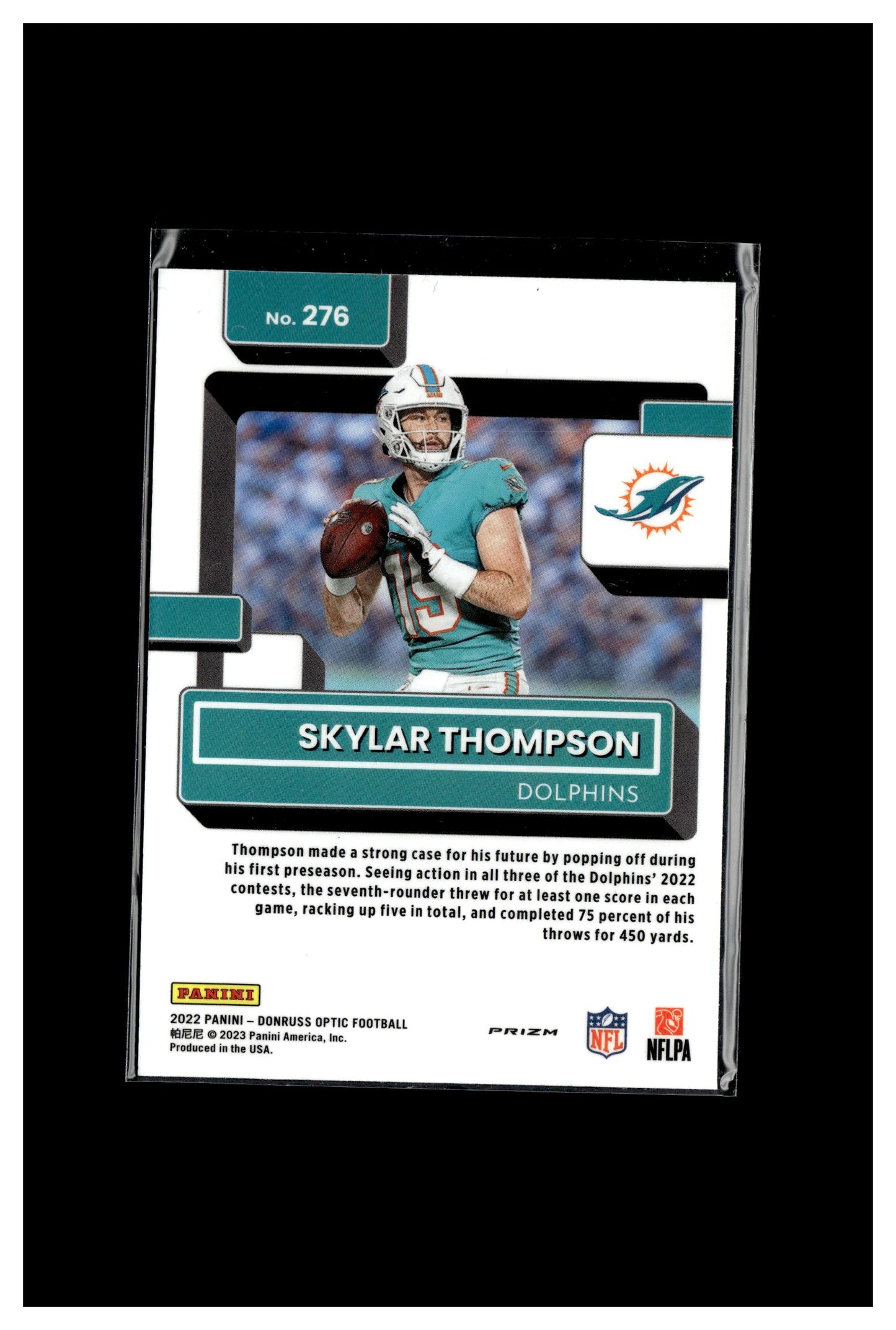 2022 Donruss Optic #276 Skylar Thompson Blue Glitter