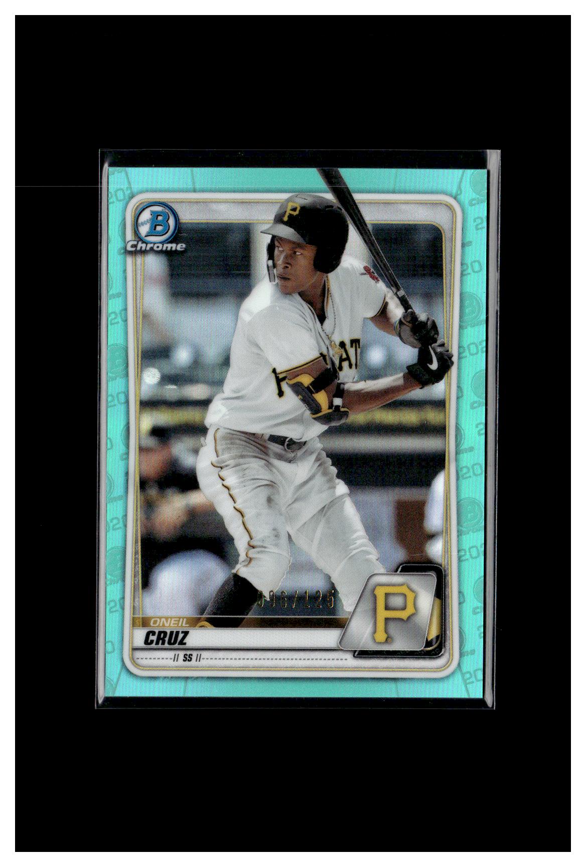 2020 Bowman #BCP-111 Oneil Cruz Chrome Prospects Aqua Shimmer Refractor #/125