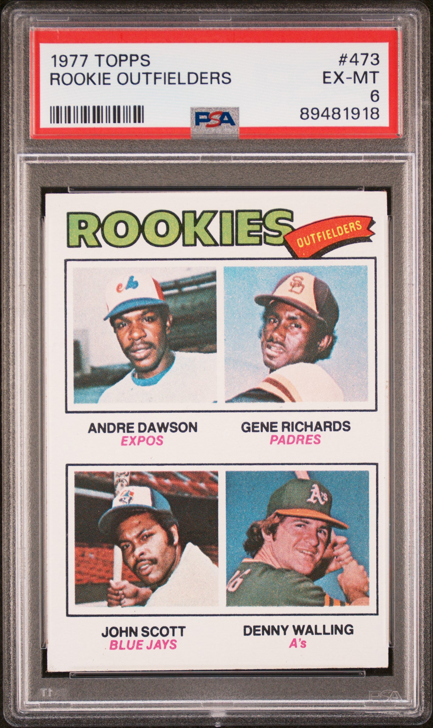 1977 Topps #473 Rookie Outfielders PSA 6