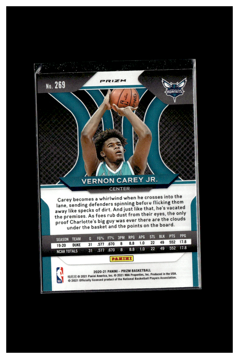 Vernon Carey Jr 2020-21 Panini Prizm Silver Rookie Card #269