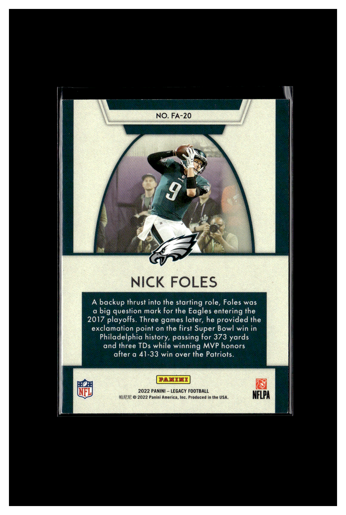 2022 Legacy For the Ages - Nick Foles Orange 075/125