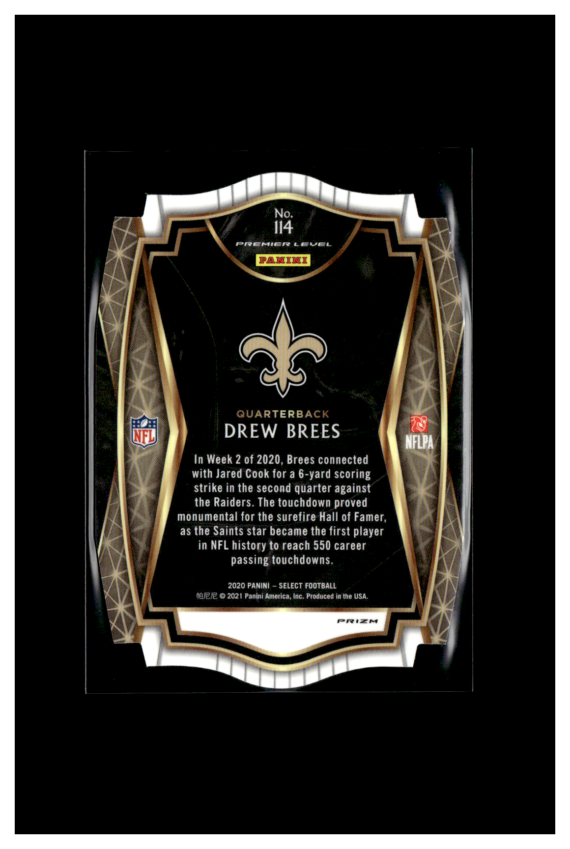 Drew Brees Select Diecut Purple Premier Level