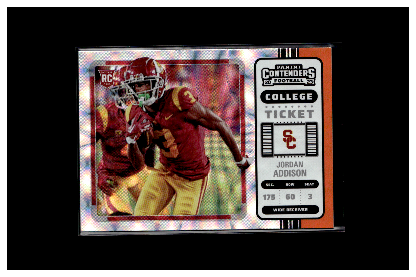 2023 Panini Chronicles Draft Picks Jordan Addison Rookie College Ticket Orange