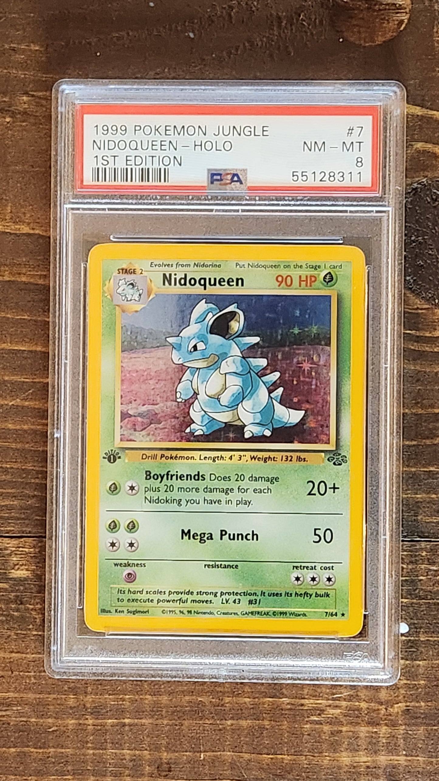 1999 Pokemon Jungle 1st Edition Nidoqueen Holo 7/64 PSA 8