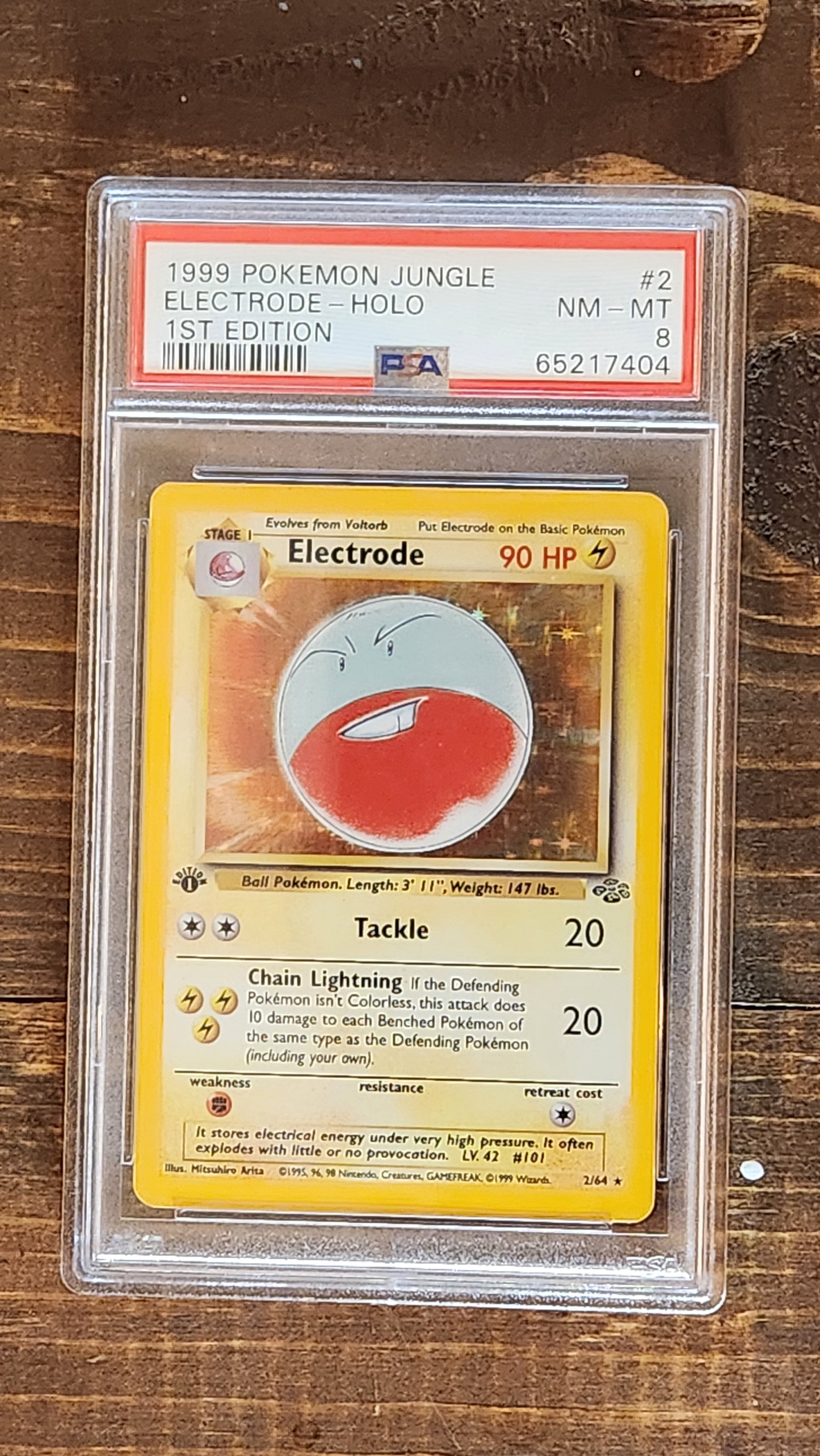 Pokemon PSA 8 1st Ed. Base Set RARE Electrode 2/102 - PSA Graded