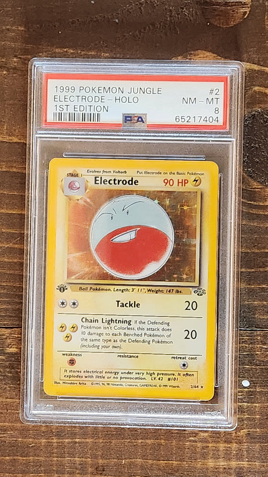 Pokemon PSA 8 1st Ed. Base Set RARE Electrode 2/102 - PSA Graded