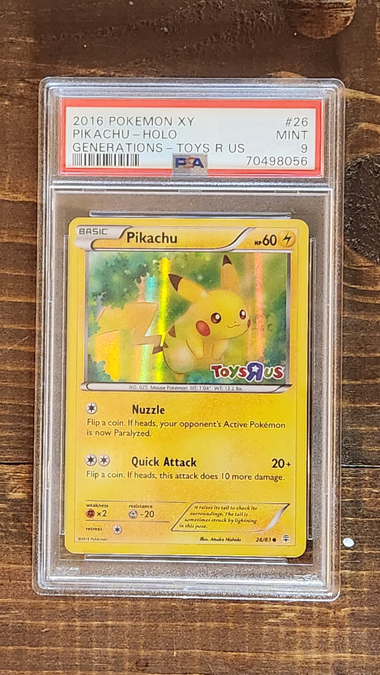 2016 Pokemon XY PIKACHU 26/83 HOLO Generations TOYS-R-US RARE PROMO - PSA 9