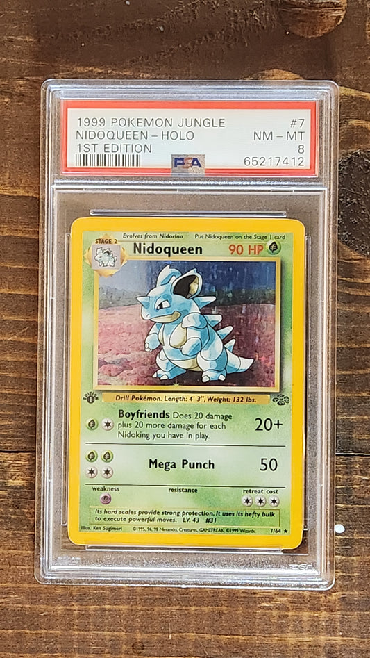 1999 Pokemon Jungle 1st Edition Nidoqueen Holo 7/64 PSA 8