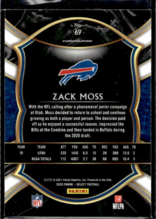 2020 Panini Select #69 Zack Moss