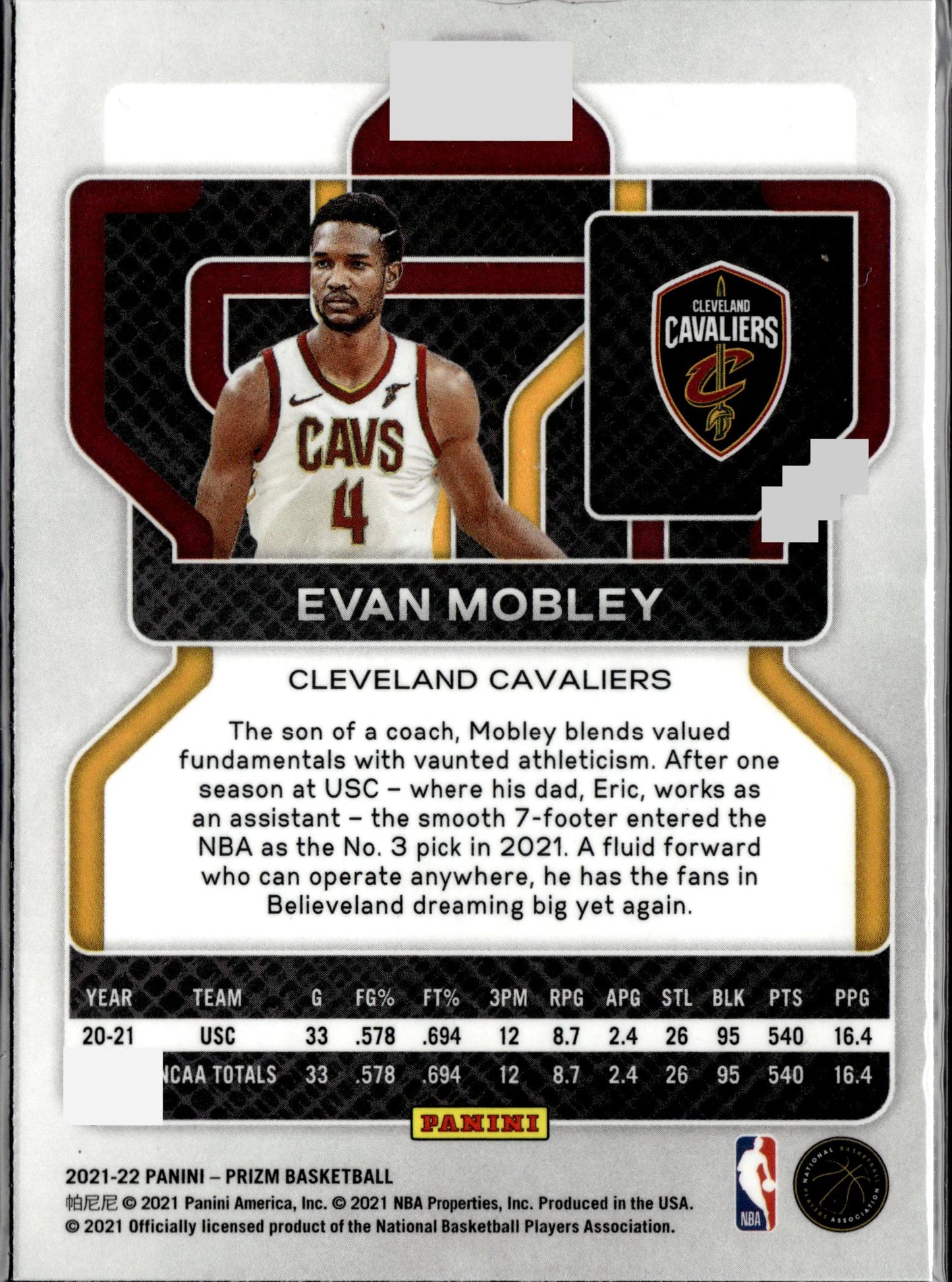 2021-22 Panini Prizm #325 Evan Mobley