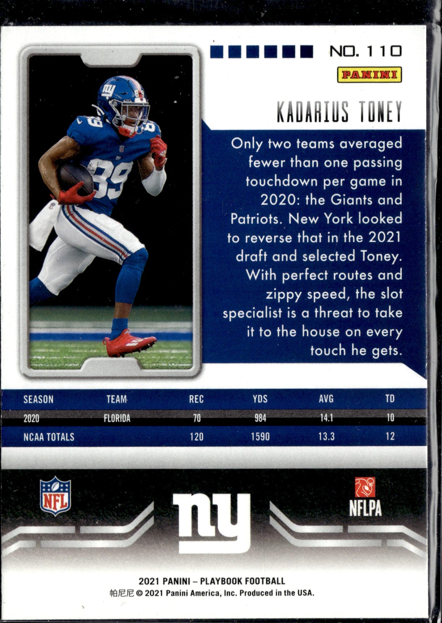 2021 Panini Playbook #110 Kadarius Toney