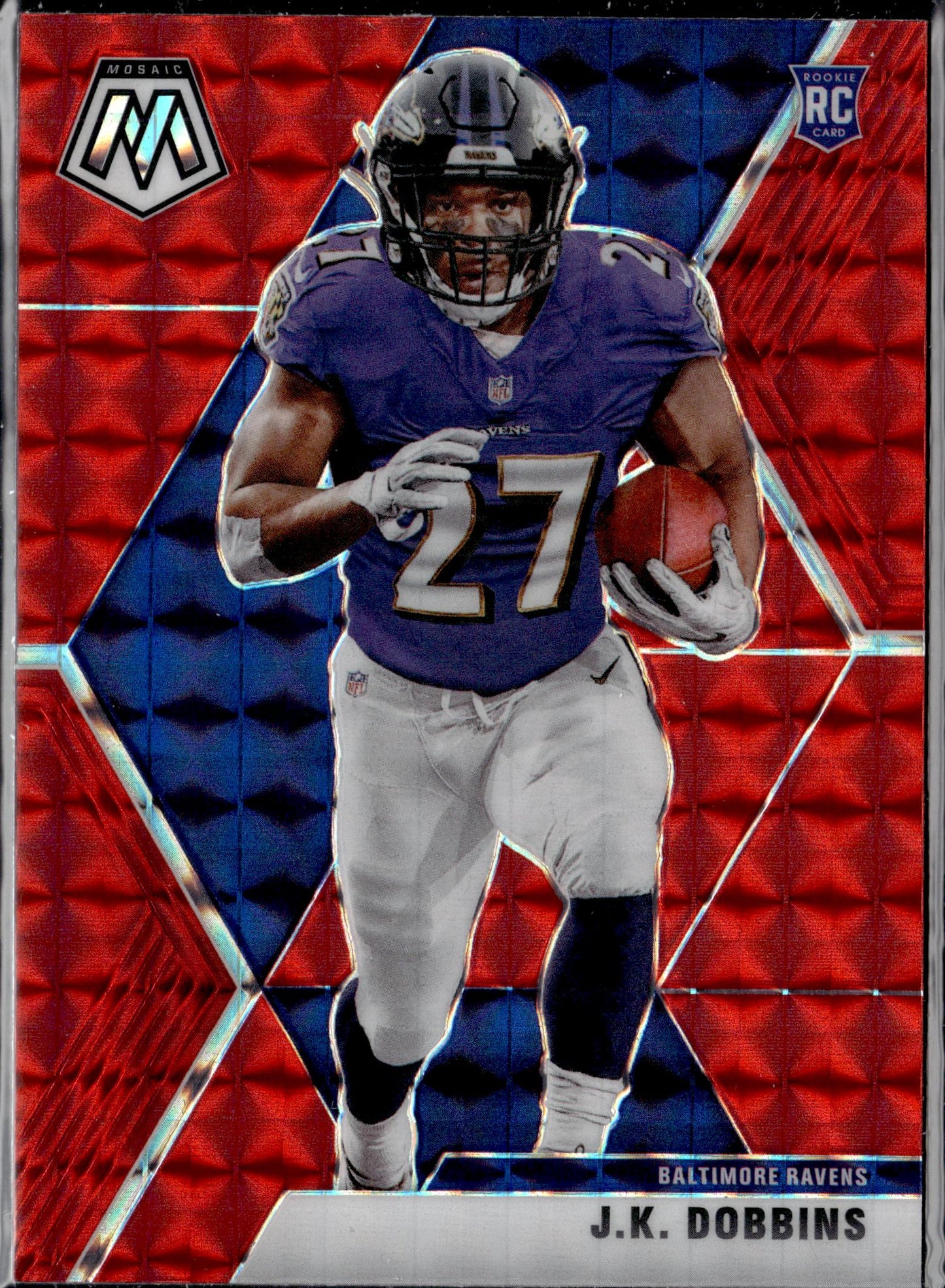 2020 Panini Mosaic #223 J.K. Dobbins Prizm Red