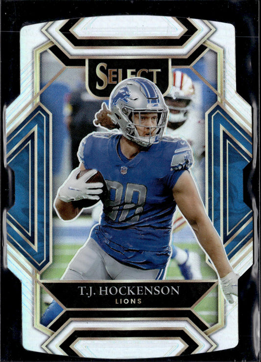 2021 Panini Select #213 T.J. Hockenson White Prizm Die Cut #/99