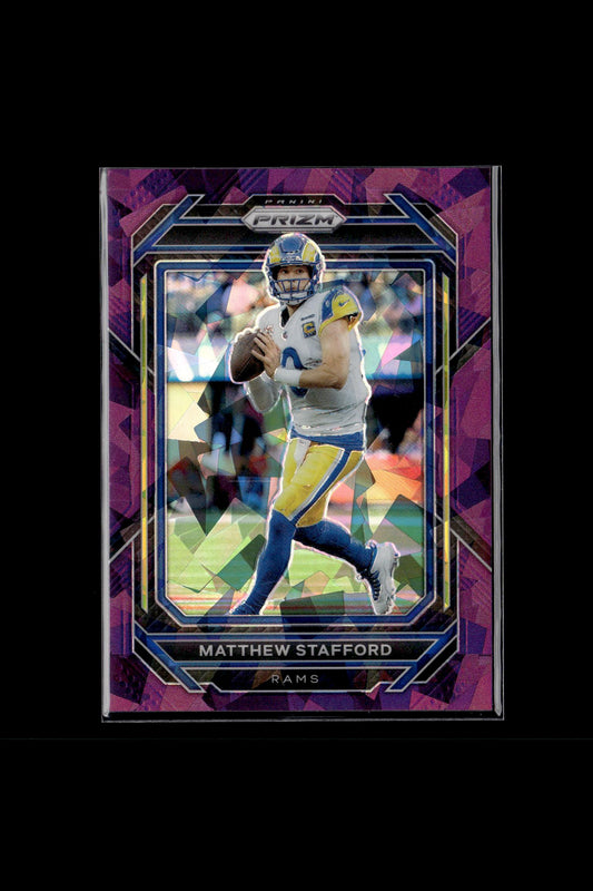 2022 Panini Prizm #159 Matthew Stafford Purple Ice #/225