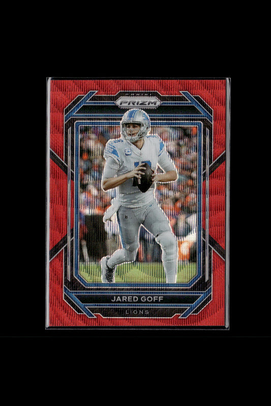 2022 Panini Prizm #95 Jared Goff Red Wave #/149