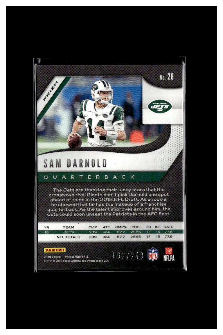 2019 Panini Prizm #28 Sam Darnold Orange #/249