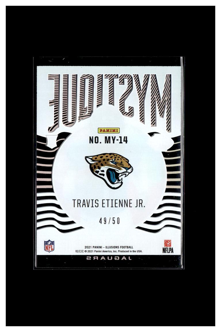 2021 Panini Illusions #MY-14 Travis Etienne Jr. Mystique Black #/50