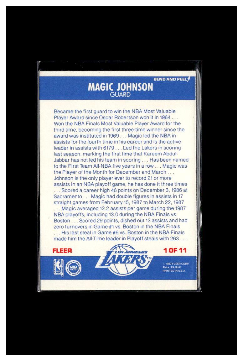 1987-88 Fleer #1 Magic Johnson Stickers