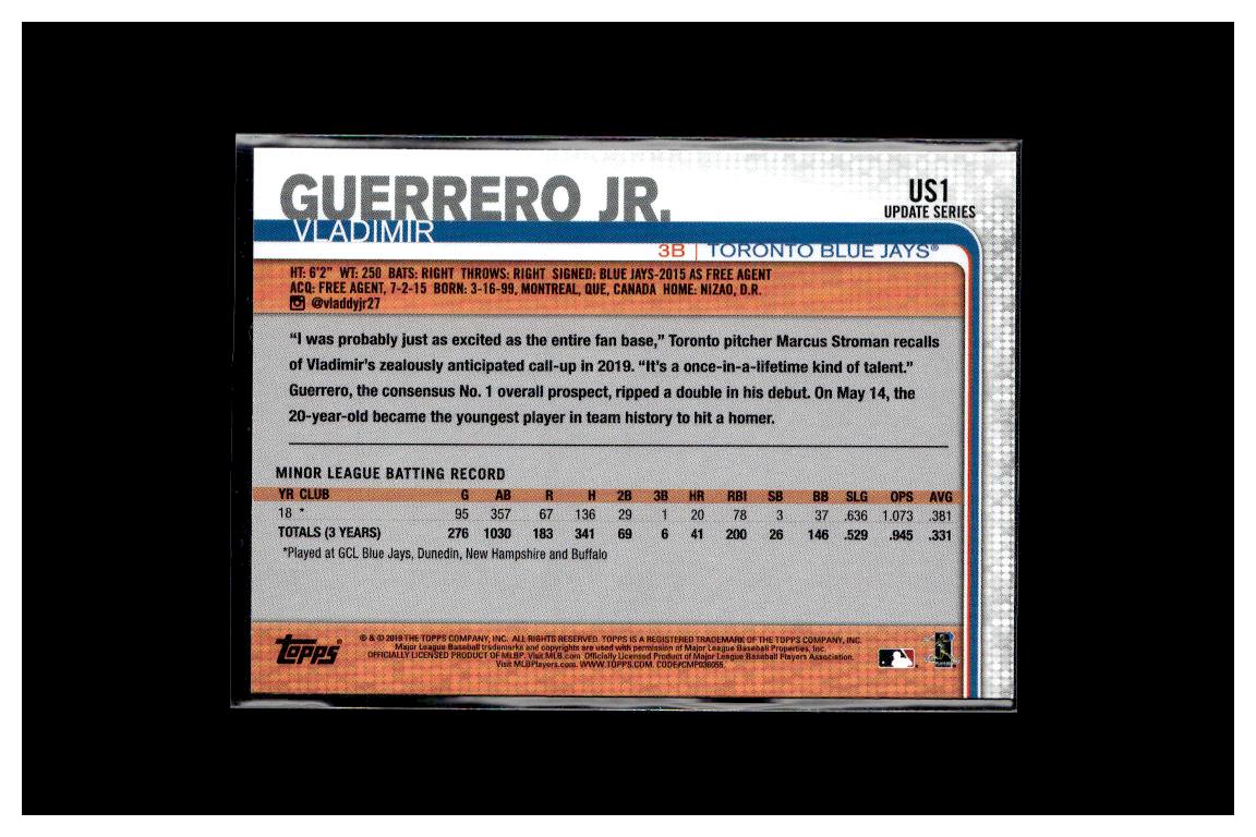 2019 Topps Update #US1 Vladimir Guerrero Jr. Short Print 4