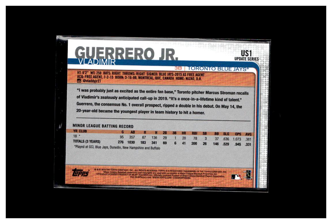 2019 Topps Update #US1 Vladimir Guerrero Jr. Short Print 3