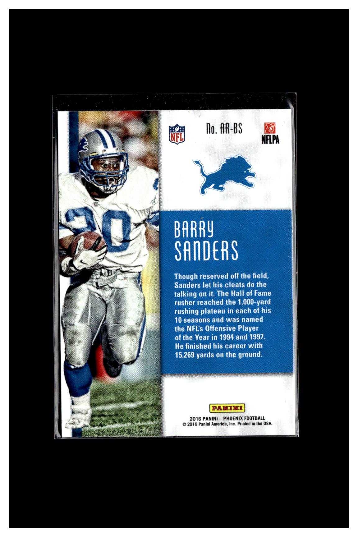 2016 Panini Phoenix #AR-BS Barry Sanders Adrenaline Rush Red #/349