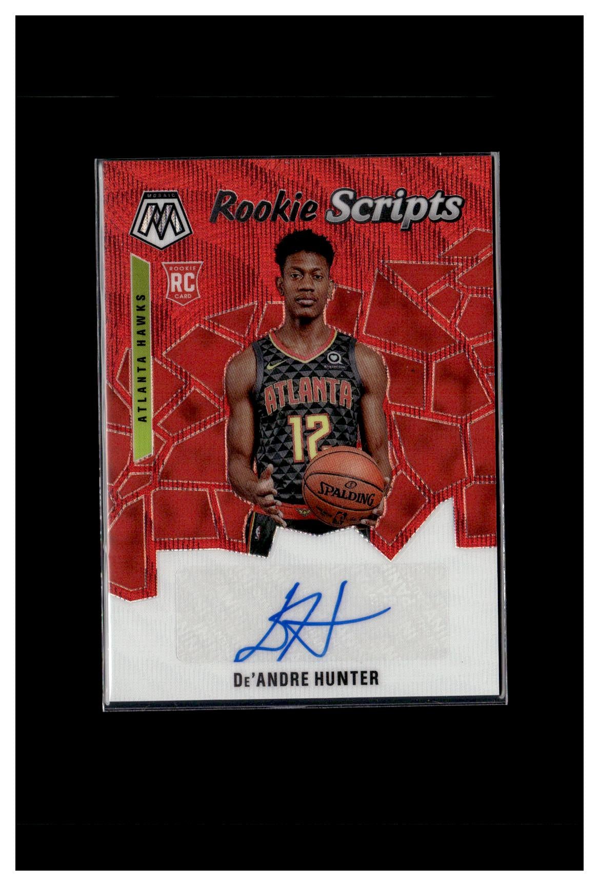 2019-20 Panini Mosaic #RS-DAH De'Andre Hunter Rookie Scripts Red Wave