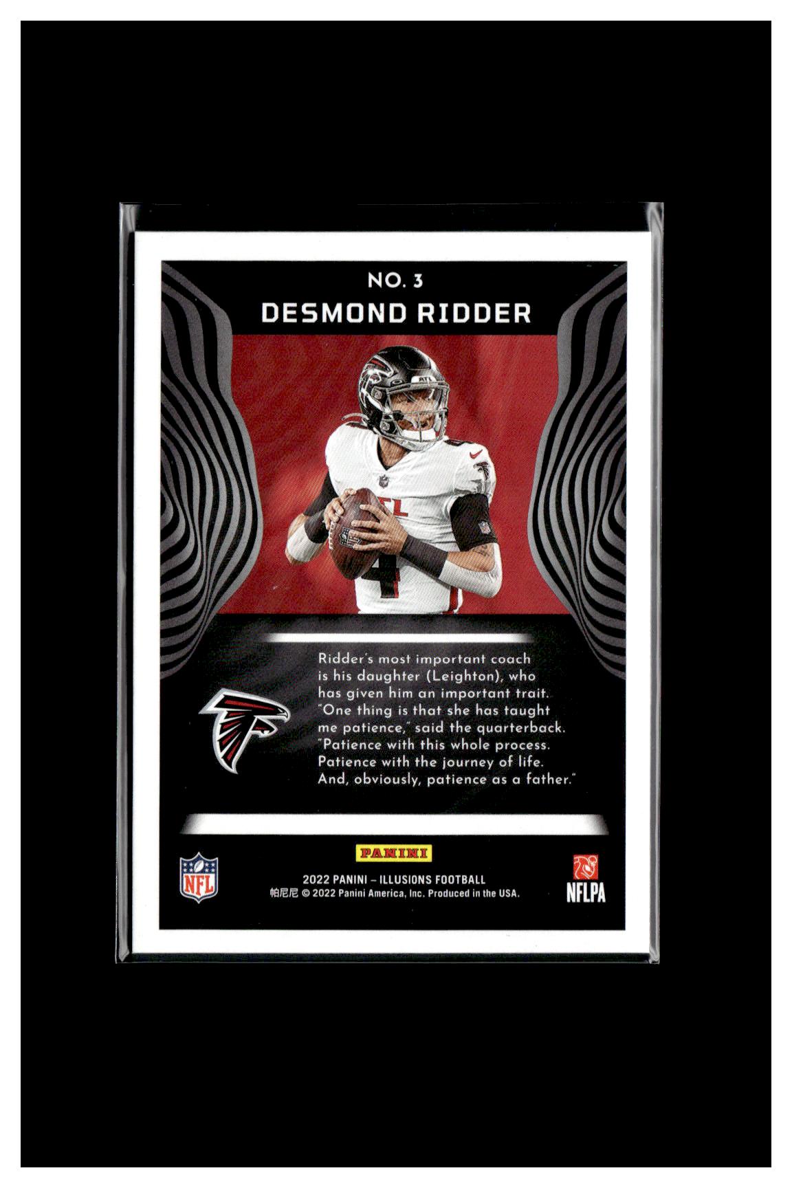 2022 Panini Illusions #3 Desmond Ridder Trophy Collection Black Ice #/50