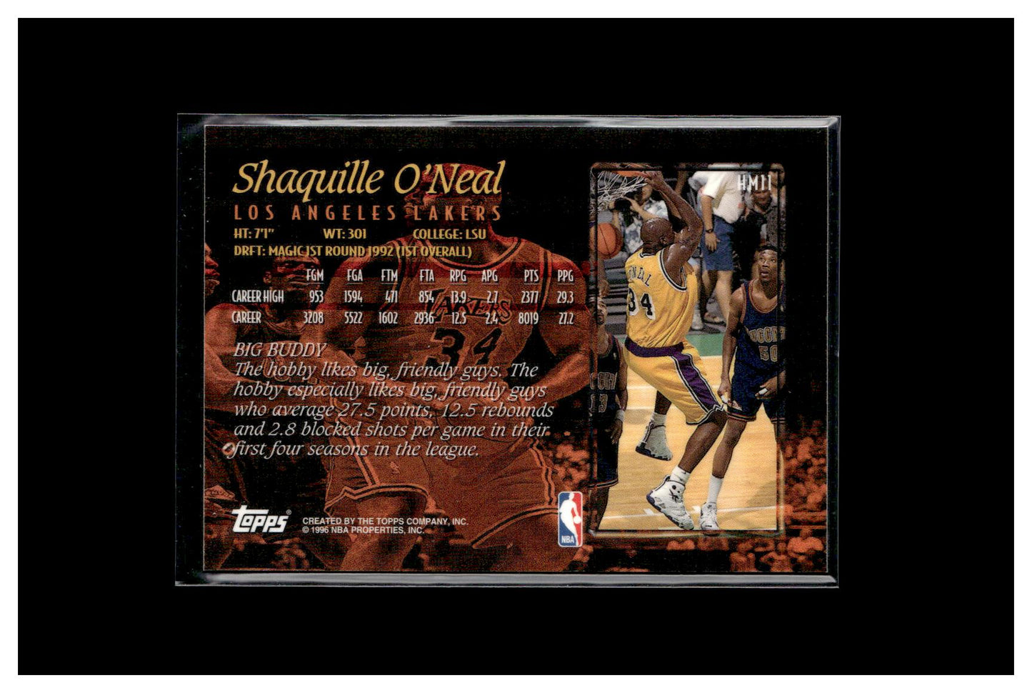 1996-97 Topps #HM11 Shaquille O'Neal Hobby Masters