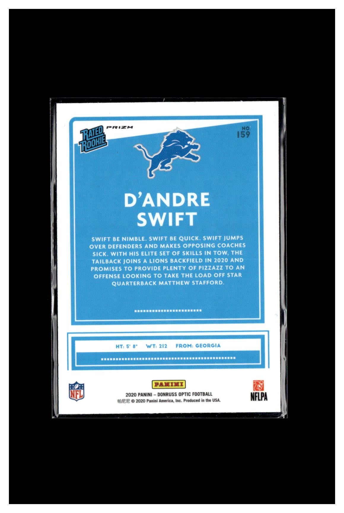 2020 Donruss Optic #159 D'Andre Swift Holo