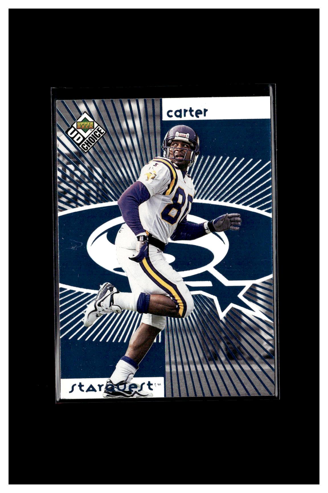 1998 UD Choice #6 Cris Carter StarQuest Blue