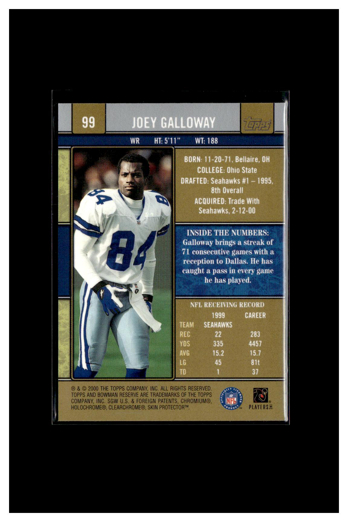 2000 Bowman Reserve #99 Joey Galloway