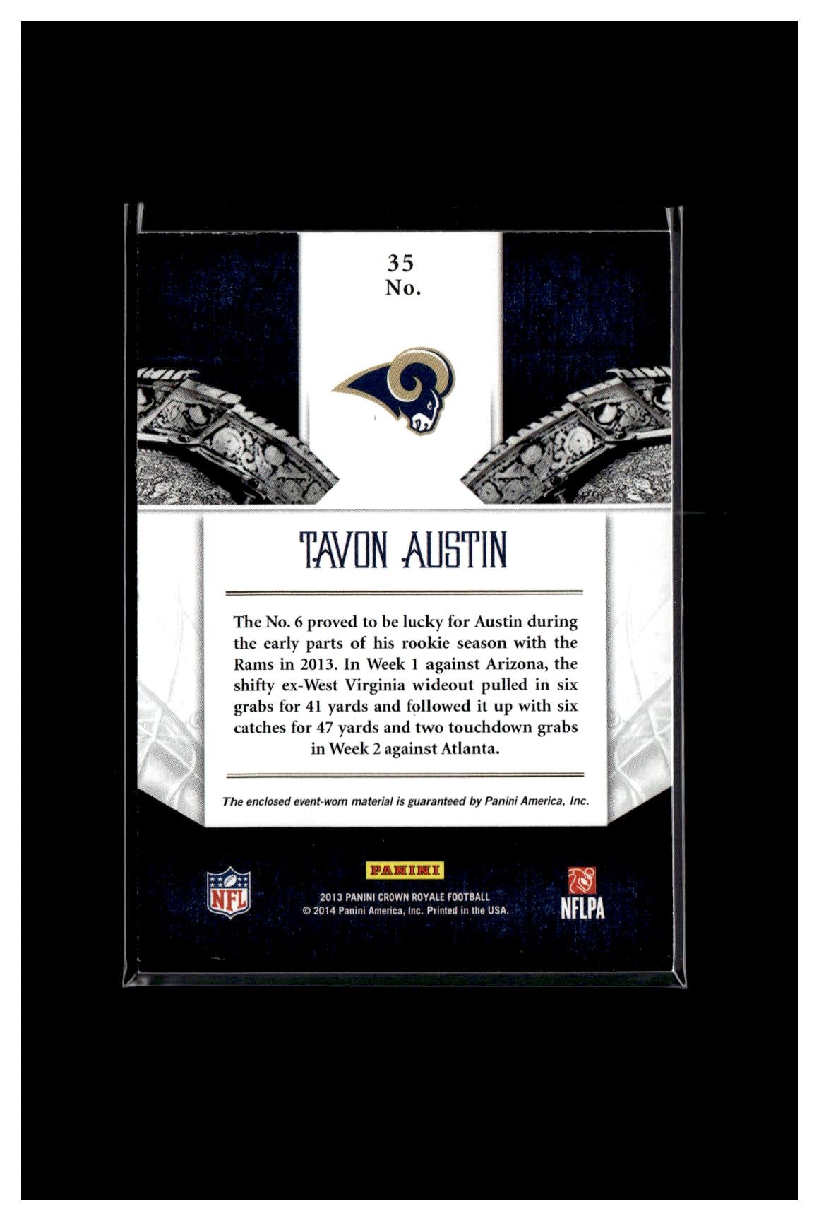 2013 Panini Crown Royale #35 Tavon Austin Heirs to the Throne Materials #/299