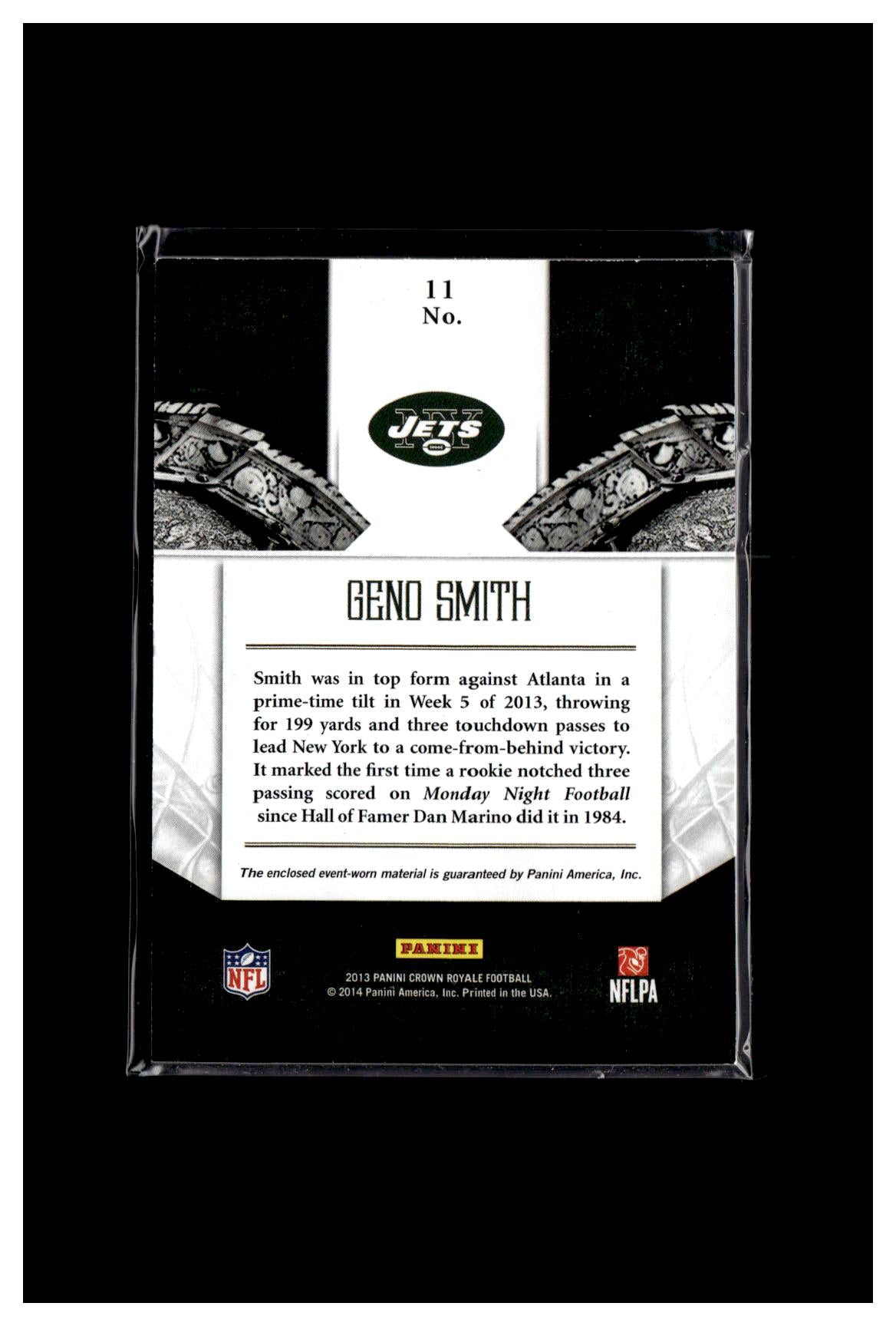 2013 Panini Crown Royale #11 Geno Smith Heirs to the Throne Materials #/299