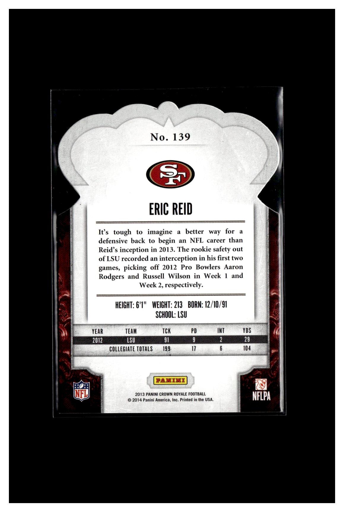 2013 Panini Crown Royale #139 Eric Reid