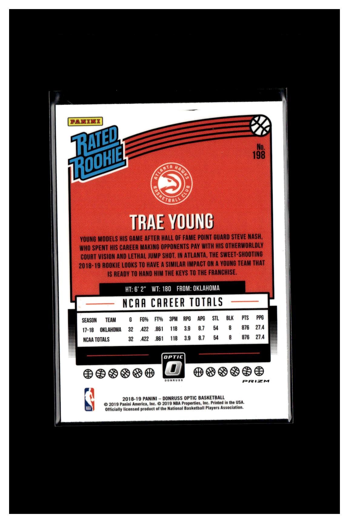 2018-19 Donruss Optic #198 Trae Young Purple