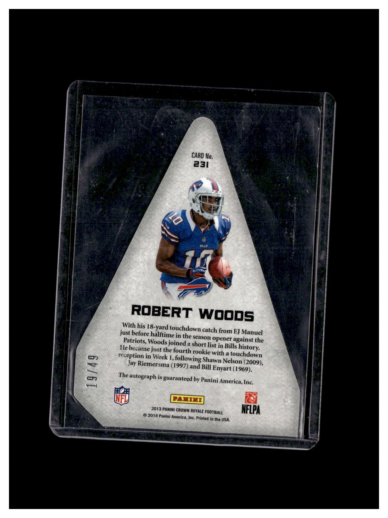 2013 Panini Crown Royale #231 Robert Woods Rookie Panini's Choice Signatures Silver #/49